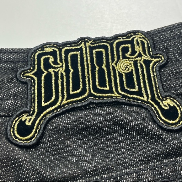Coogi Baggy Denim‎ Short Black Hip Hop Y2K Mens Size 38 x 17 Embroidered Velvet - Picture 6 of 15